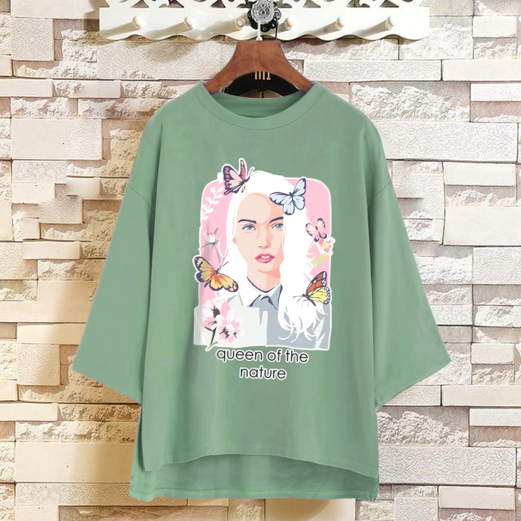 PUFFY_ID Tshirt oversize QUEEN OF NATURE kaos bigsize wanita