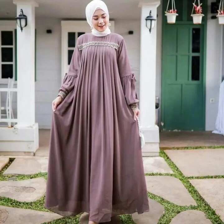 GAMIS ANGGUN MAXY BAHAN CERUTY BABYDOLL UKURAN M L XL GAMISS DRESS CERUTY GAMIS JUMBO HITAM DRESS KONDAGAN TERBARU 2022