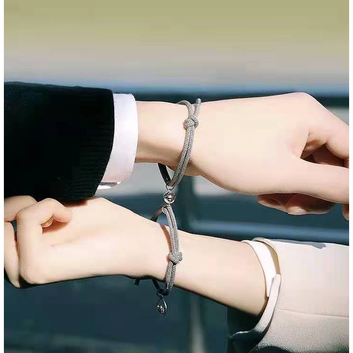 2pcs Gelang Couple Magnet  Inisial Gelang Tali Couple Gelang Couple Pasangan Gelang Braided Bracelet Anti-Memudar Q32