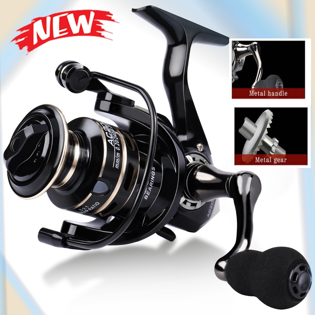 Joran Pancing 2000-7000 Max Drag 10kg Metal Spool Reel Pancing Putar Spinning Fishing Reel