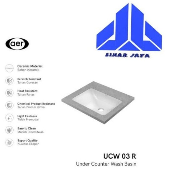 AER Under Counter Washbasin-Wastafel Tanam UCW 03 R