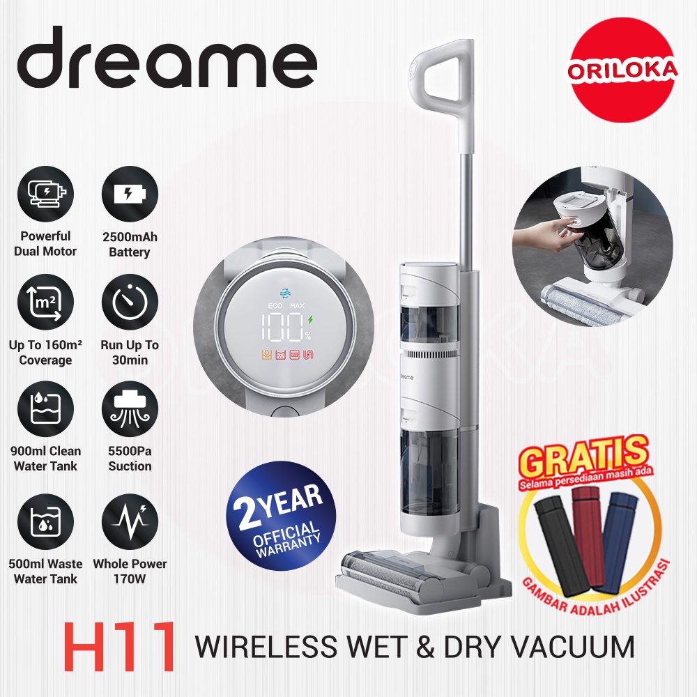 Jual Dreame H11 Wireless Mop Vacuum Cleaner Wet and Dry Garansi Resmi