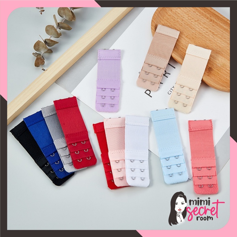 ❤ MIMI ❤ Kait Extender Karet Bra Extension Ekstra Tali Stretch Penyambung Pengait tali BH Kait 2 Kait 3