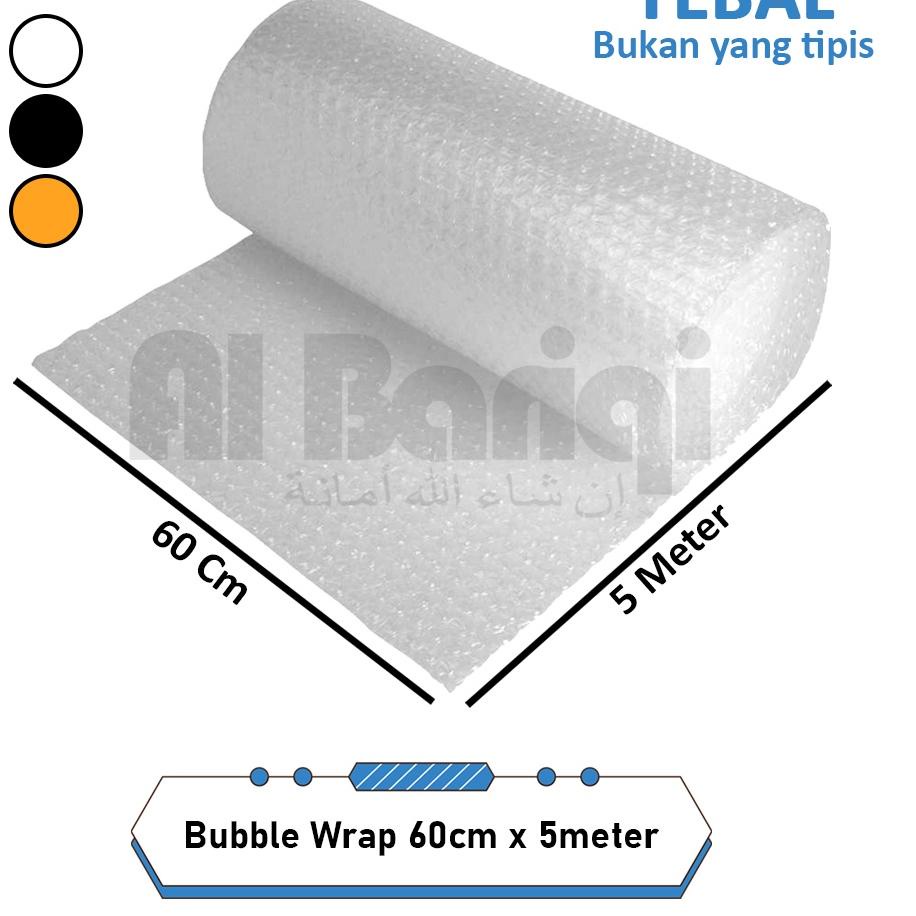 

[DISCOUNT 0TV64] Bubble Wrap uk 60 cm x 5 meter Putih Hitam Orange Serba Murah