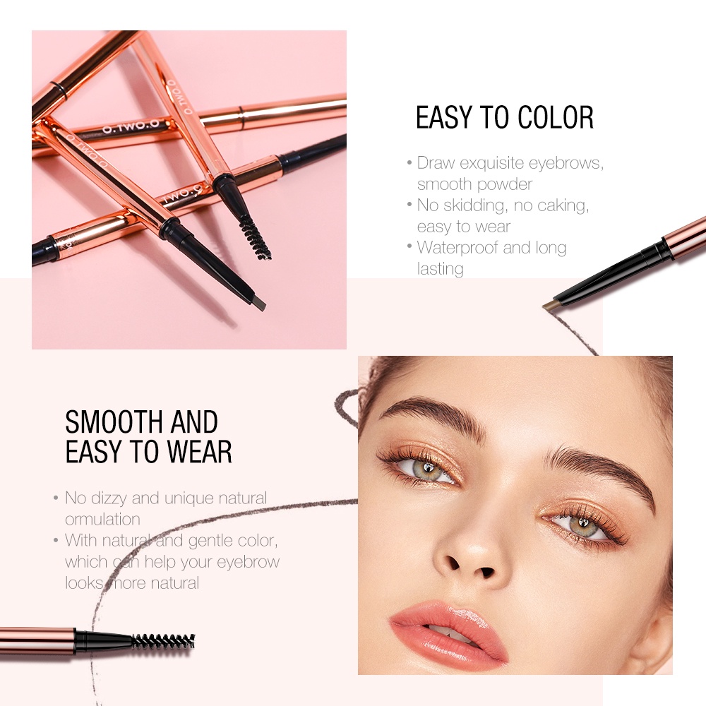 O.TWO.O Eyebrow Pencil Waterproof Double-headed High Pigment Long Lasting Eye Brow Makeup