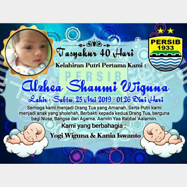 Stiker Syukuran Kelahiran Anak Tema Persib Request Foto Anak