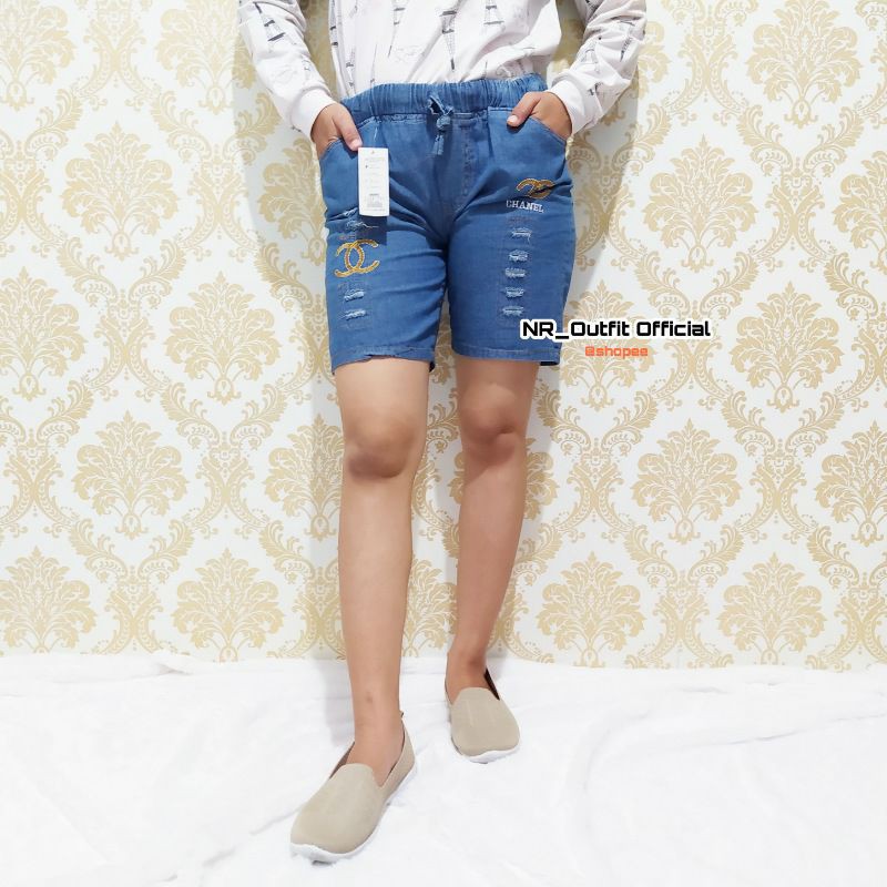 Celana Pendek Wanita Hotpants Ripped Jeans Cewek Sobek NR_Outfit Official COD