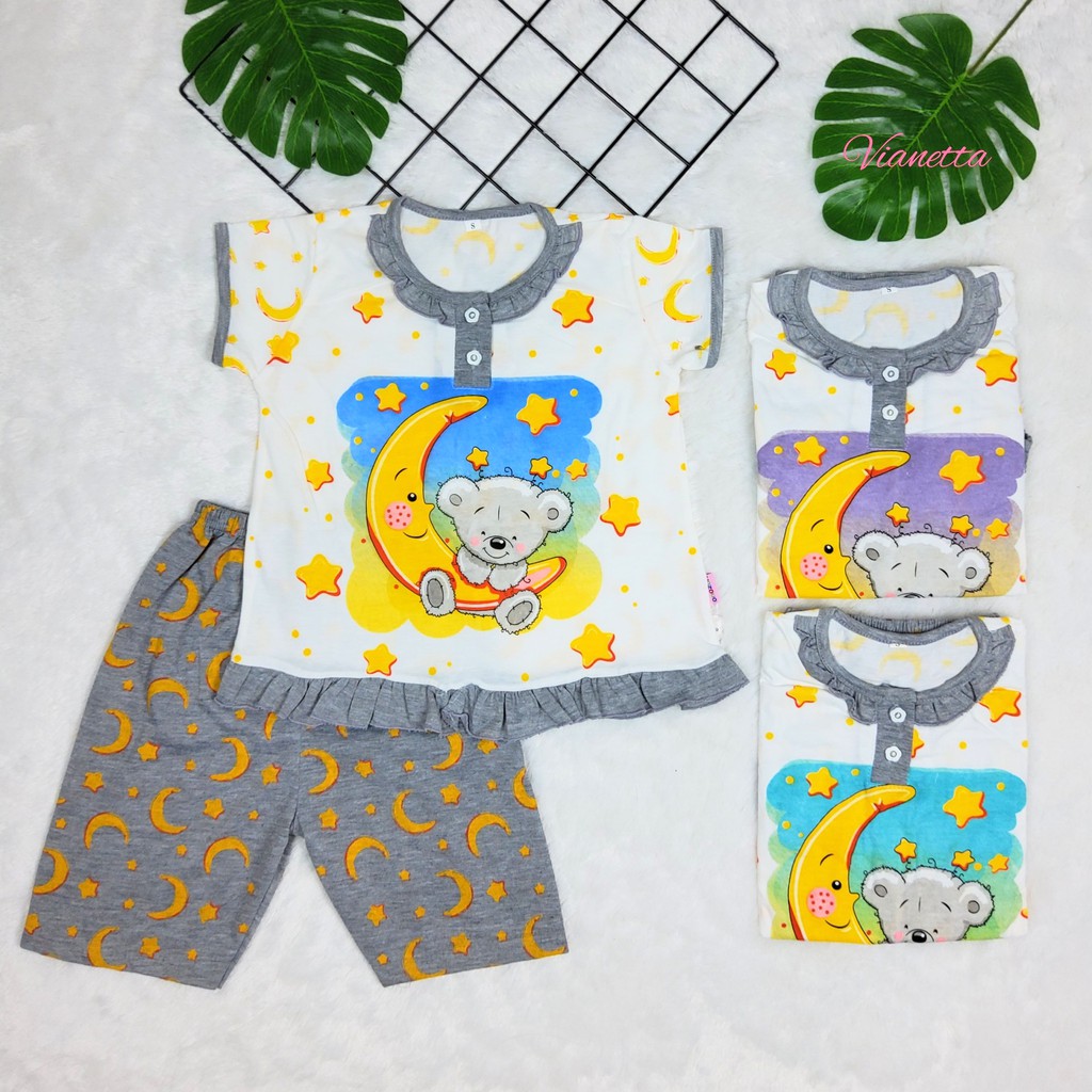 Vianetta Baju Tidur Anak Perempuan / Setelan Kaos Usia 2-8 Tahun