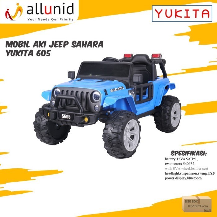 Mainan Anak Mobil Aki JEEP SAHARA KYZ 605 - Maenan Mobilan Remote ( Non Paint )