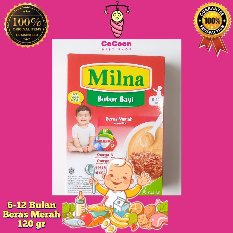 Bubur Bayi Milna Beras Merah Brown Rice 6-12 Bulan 120gr 120 g