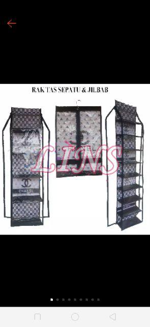 [bisa Cod]promo Murah Set 3 In 1 Rak Tas Gantung Motif Bunga Full Resleting Kualitas Terbaik & Murah