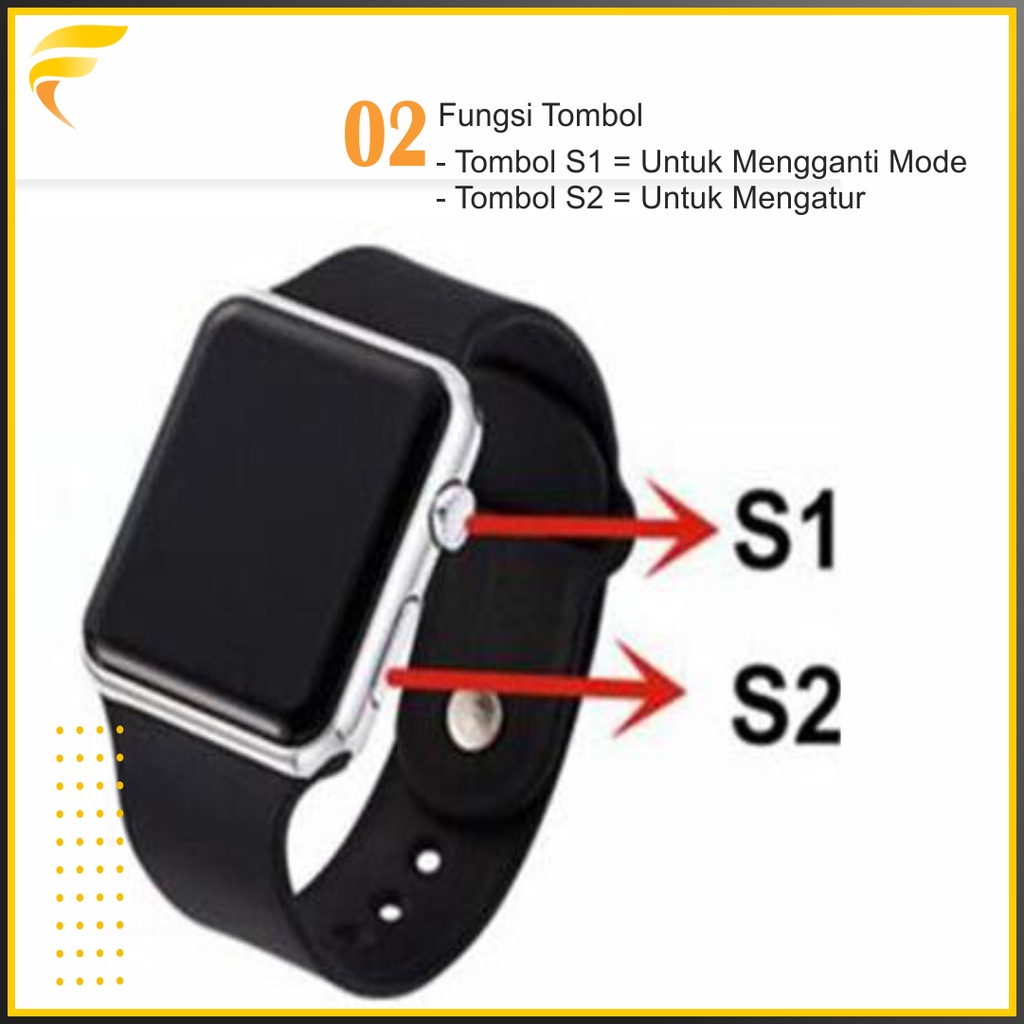 JAM Tangan Pria Wanita Digital Anti Air Trend Terbaru 2021 Jam Tangan Cewek Casual Main Kecil Elegan Murah F020-4