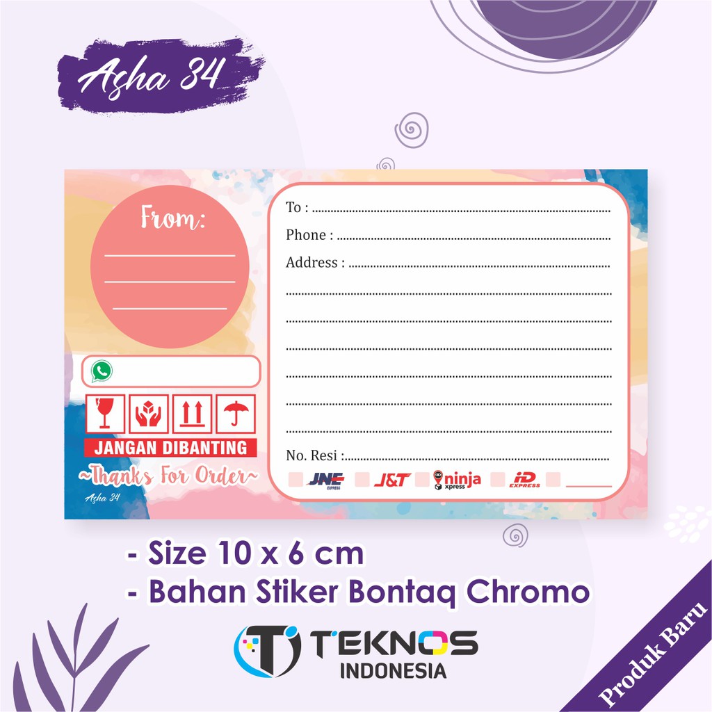 

LABEL STIKER PENGIRIMAN OLSHOP READY ASHA 34 [100PCS]