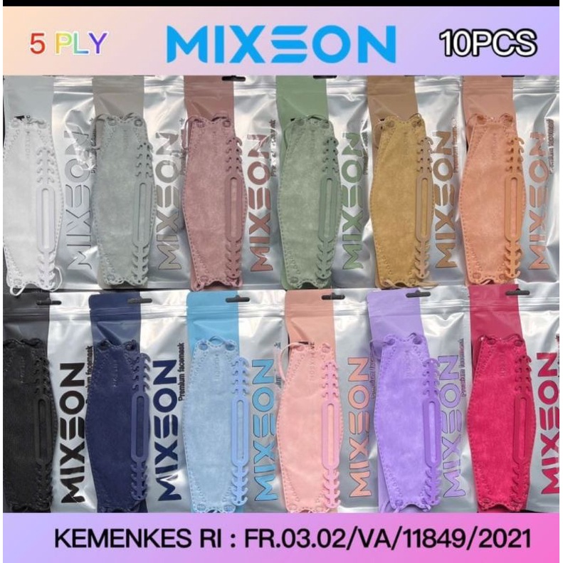 MASKER KF94 5PLY MIXSON + CONECTOR KEMENKES RI 1 PACK 10 PCS