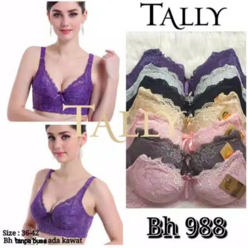 TALLY bra brokat halus 988 busa tipis berkawat