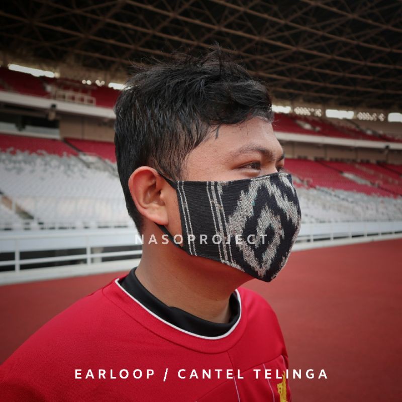 Masker Bahan Kain Tenun Etnik 2ply 2 Lapis