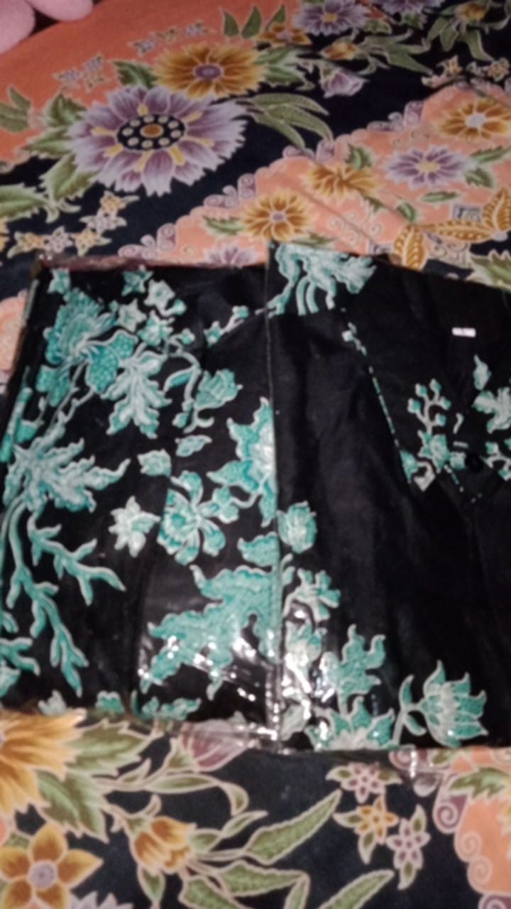 Batik Couple Keluarga Sania Ruffle Ori Ndoro Jowi Dnt Motif Cibulan Hijau