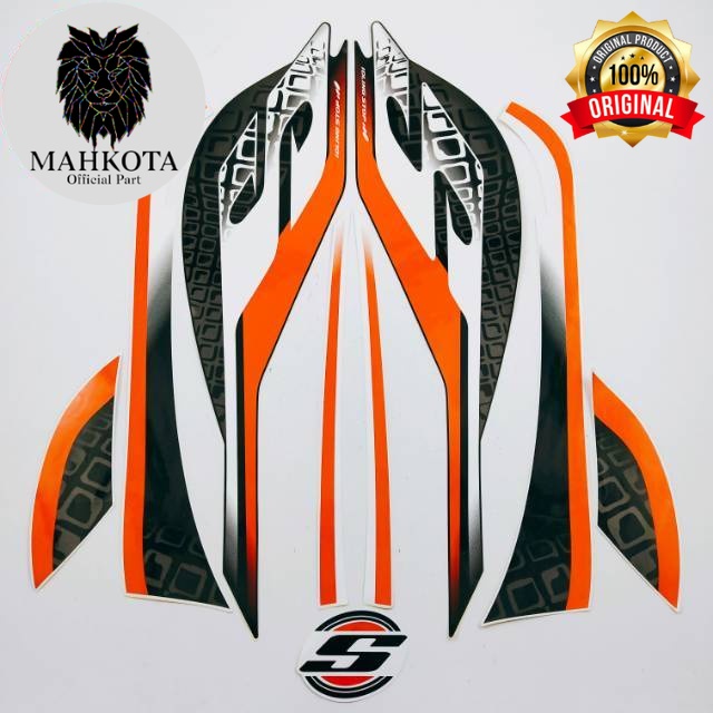 Original Asli Striping Stiker Polet list motor motor honda scoopy 2019 sporty hitam putih list body 