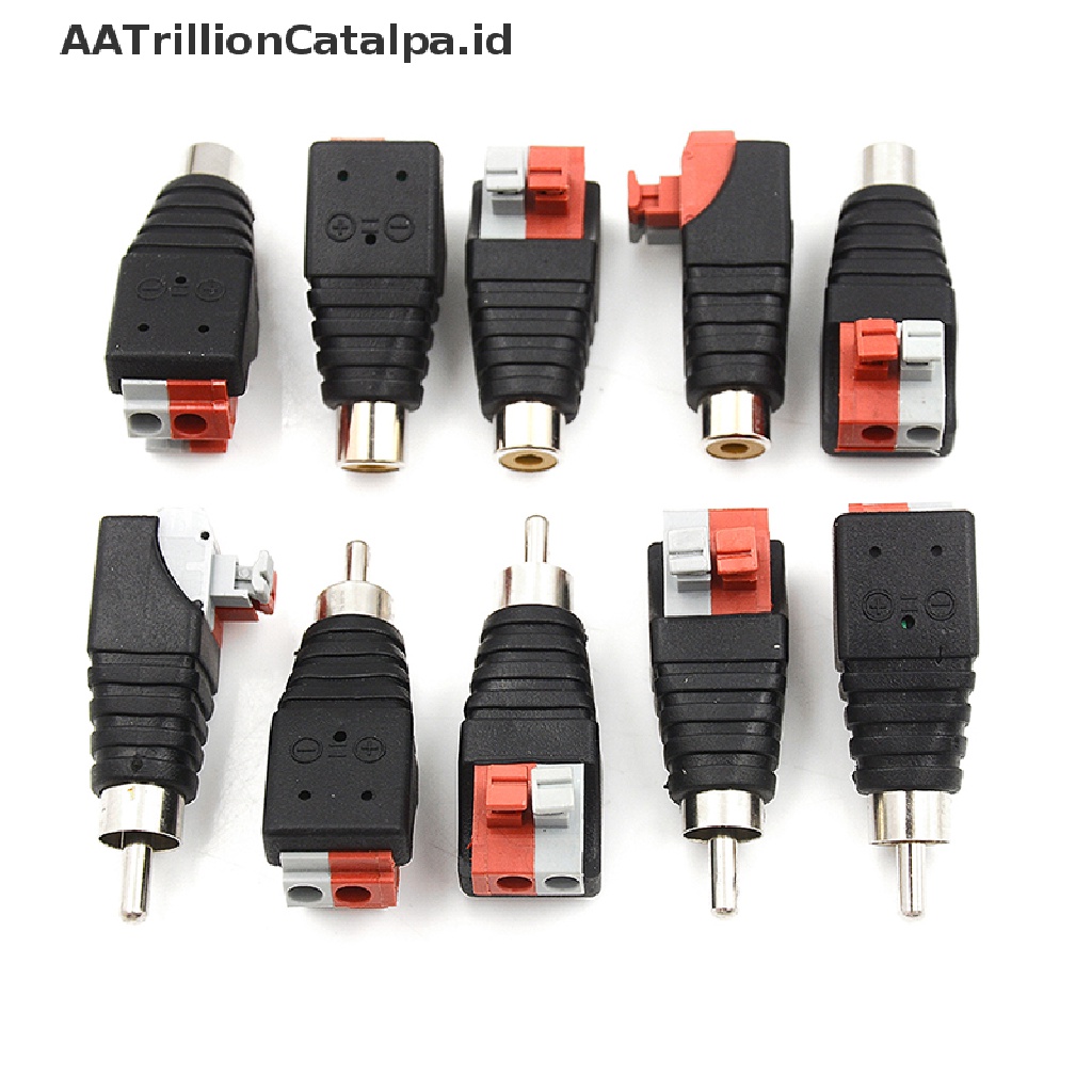 5pcs adapter Konektor jack audio a / v Ke rca male Untuk speaker