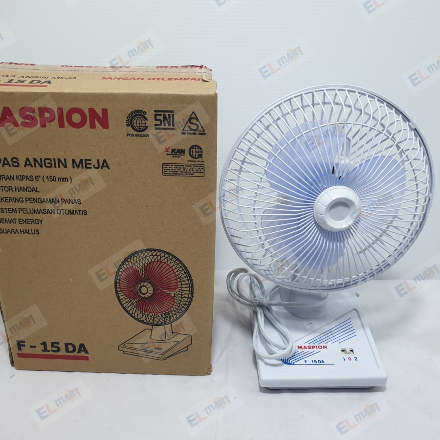 Maspion Kipas Angin Meja Desk Fan 6 inch 6&quot; F15 DA - F15DA - F 15 DA Low Watt Bisa Putar Swing Kanan