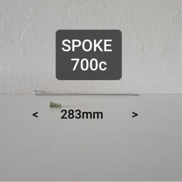 Spoke Ruji panjang 283 mm x 14G Chroom untuk sepeda Rim velg 700 C