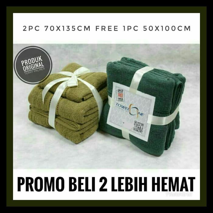 PROMO Handuk Towel One Set Hijau Tua Vs Hijau Fancy 2 Set Lebih Hemat