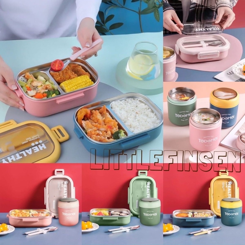 tedemei lunch box/tedemei bento box/lunch box stainless sekat 2/tedemei stainless lunch box