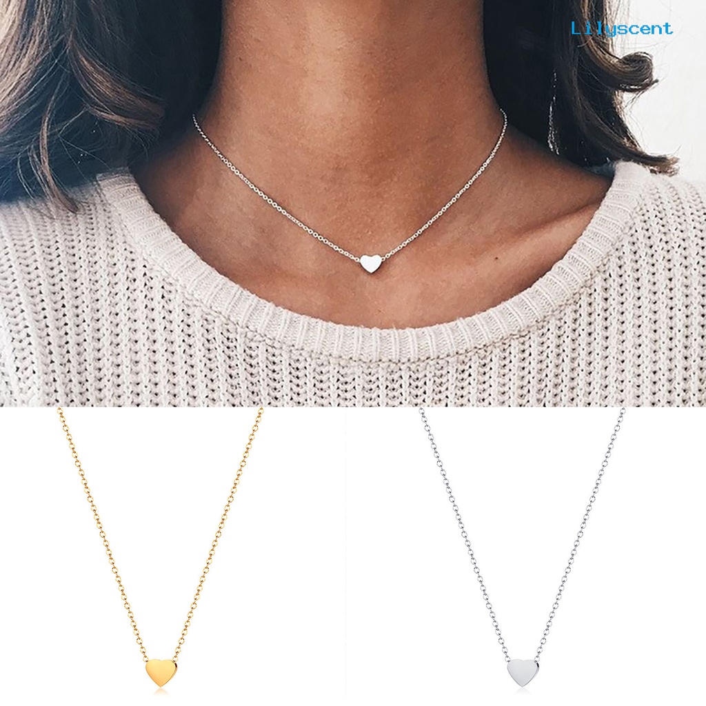 Lilyscent Fashion Exquisite Heart Simple Thin Women Clavicle Necklace Fashion Jewelry