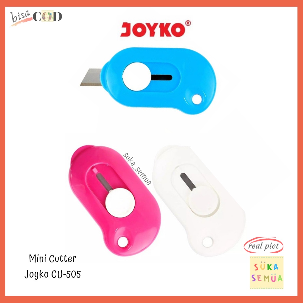 

Mini Cutter Joyko CU-505 // Small Knife / Pisau Silet Cuter - Kater Kuter Kecil Pemotong Kertas Pembuka Paket Surat - aman untuk anak ; otomatis masuk -- COD ( GoSend lokasi Bandung )