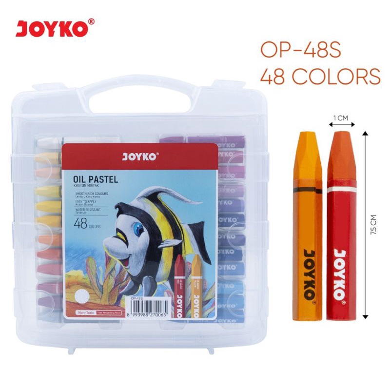 Crayon 48 warna joyko krayon oil pastel