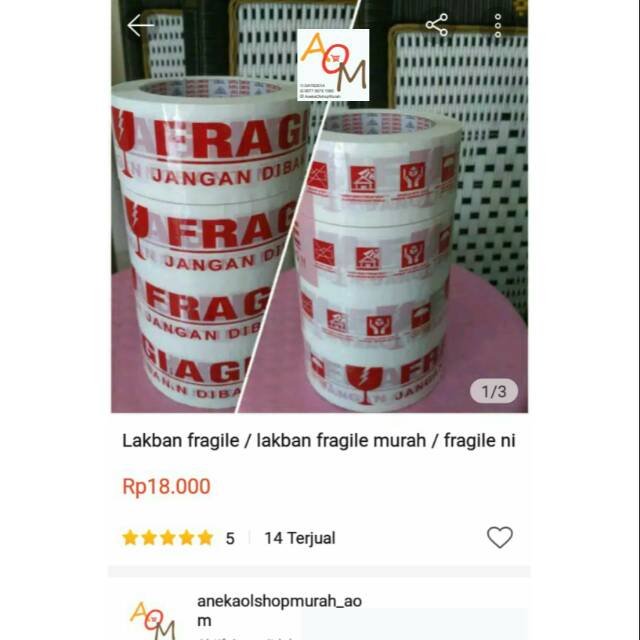Lakban fragile 100 meter / lakban fragile / fragile