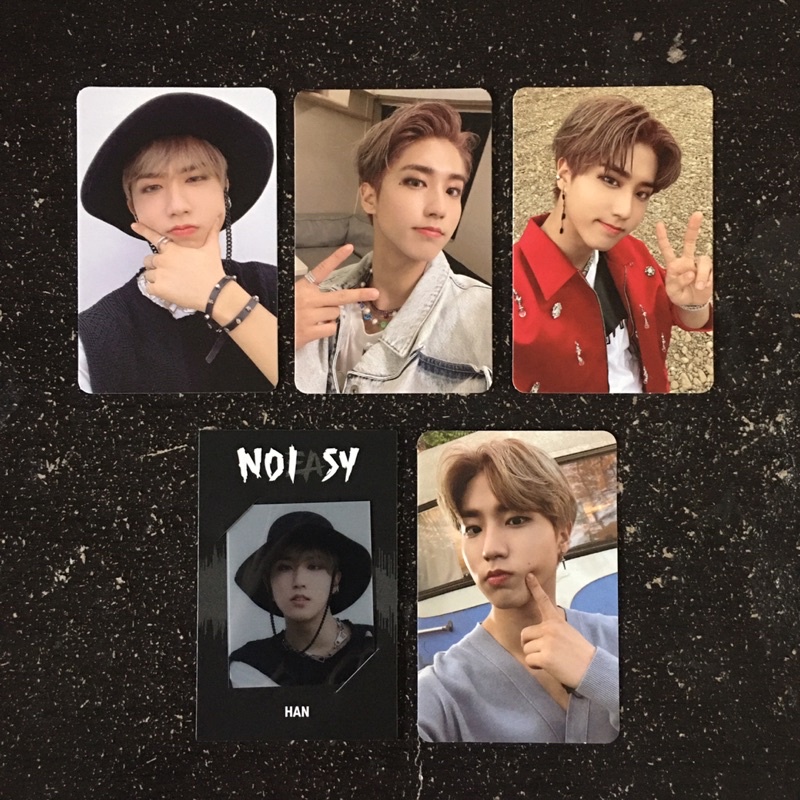 photocard han jisung stray kids no easy ds green purple ver double sided photo id film official mura