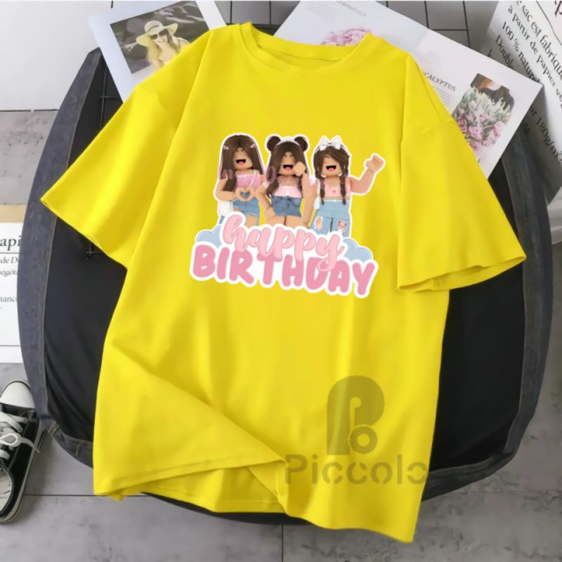 baju kaos anak anak roblox gril/kado ulang tahun (free nama anak)