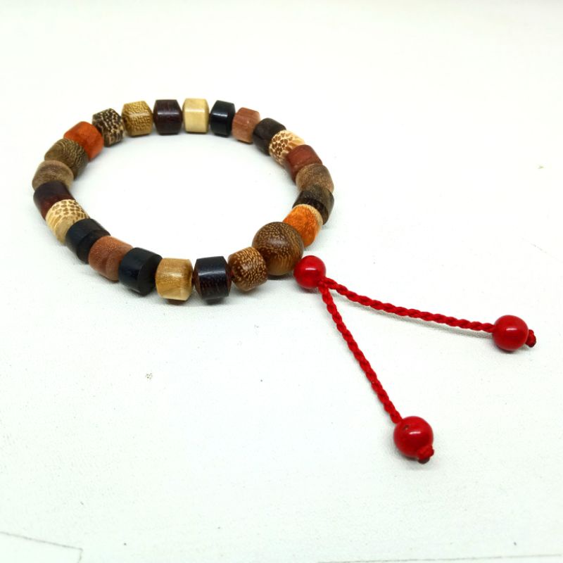 Gelang Kayu Kombinasi 12 Kayu Langka Nusantara Size 8mm