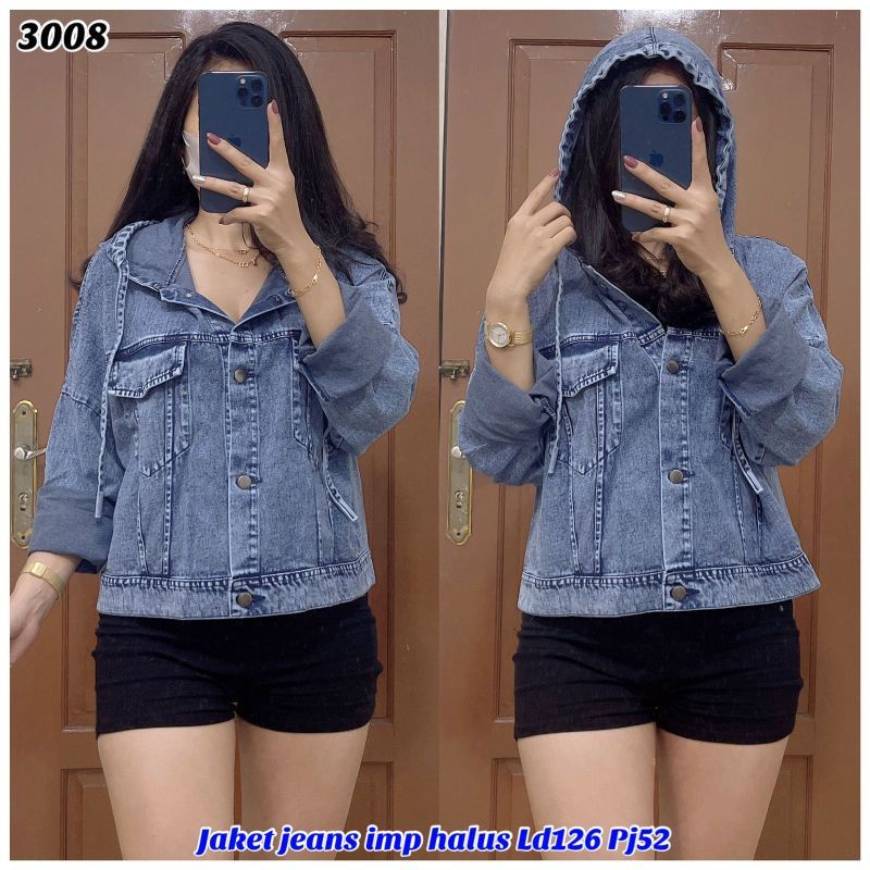 JAKET HOODIE WANITA JEANS TERBARUJAKET JEANS IMPORT OVERSIZE WANITA TERBARU