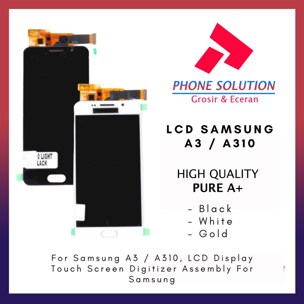 LCD Samsung A3 A310M Fullset Touchscreen // Supplier LCD Samsung - Garansi 1 Bulan