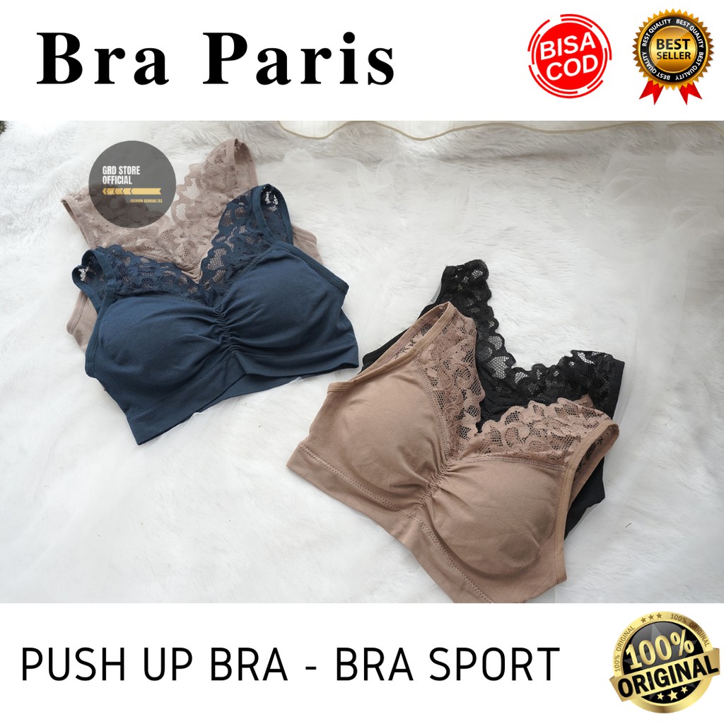 Promo Bra Paris Bralette - Push Up Bra - Bra Sport - Bra dengan Busa - Bra Tanpa Kawat