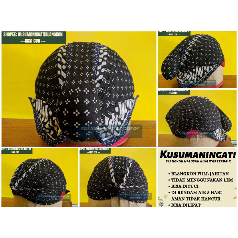 Blangkon Jogja Motif Mrutu Sewu Hitam