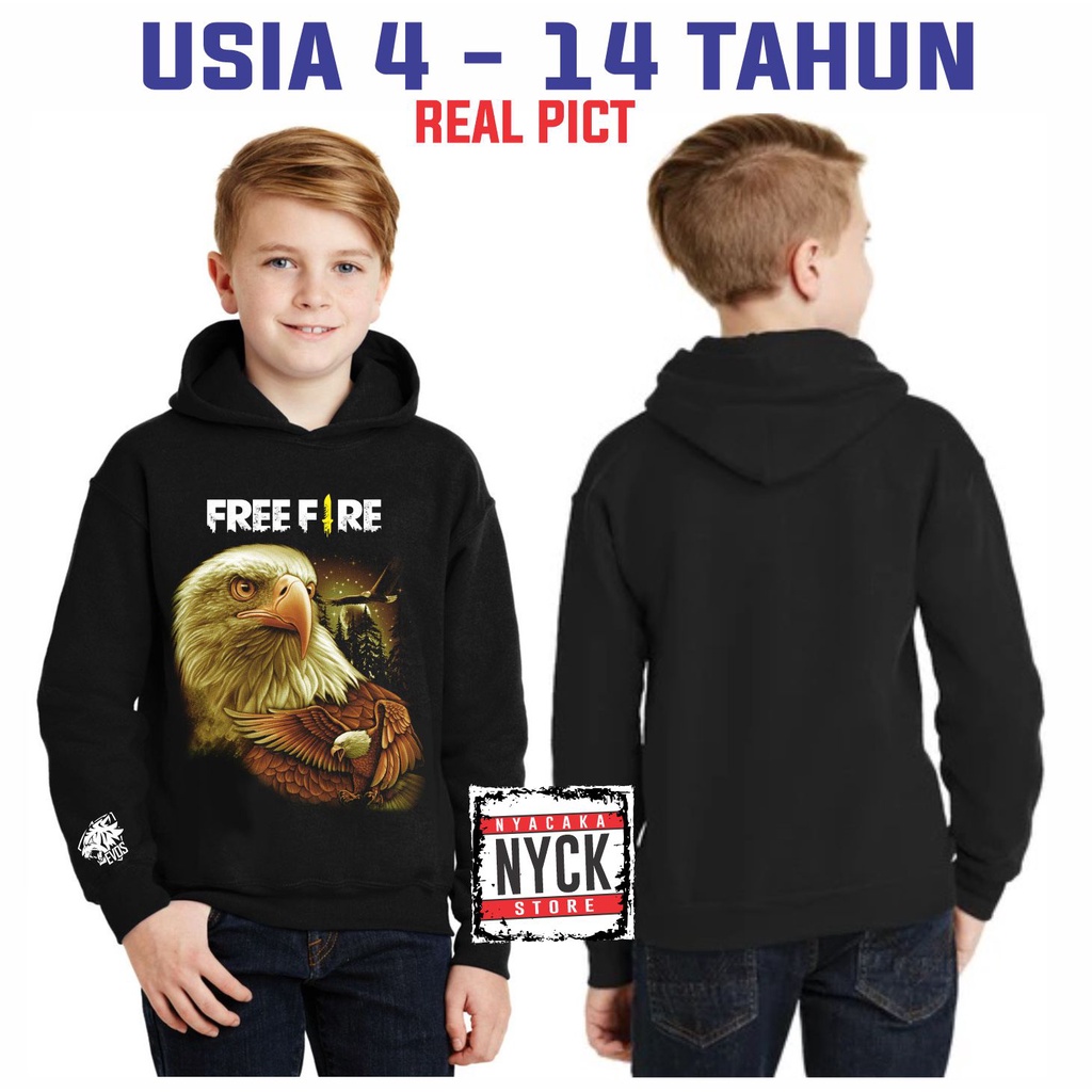 Hoodie PUBG free fire anak laki laki bahan freefire merk FF