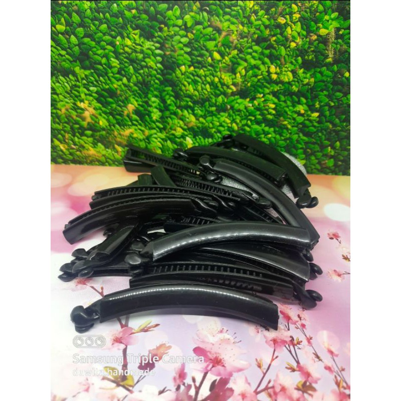 jepit pisang/banana clips hitam polos lokal