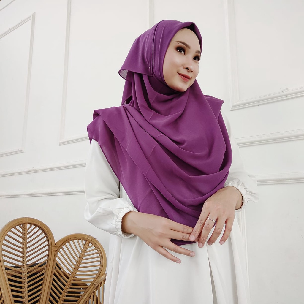 Malaysia Shawl Syar'i, pashmina heavy chiffon, pashmina jumbo, by Elyson Indonesia