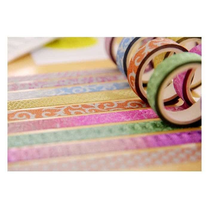 Glitter Printing Washi Tape 15mm x 3m (5pcs)