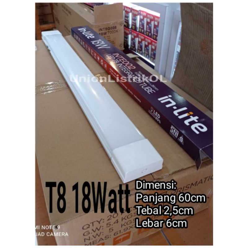 Lampu TL T8 18w Putih CDL 6500K 60cm inlite 002