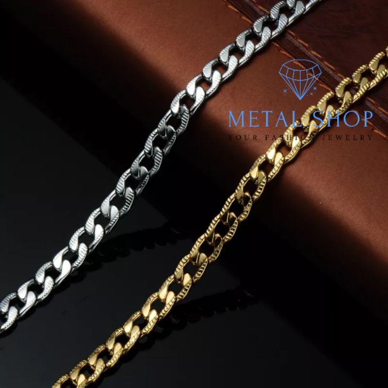 Kalung Titanium Hip Hop Pria Sultan Model Rantai Garis