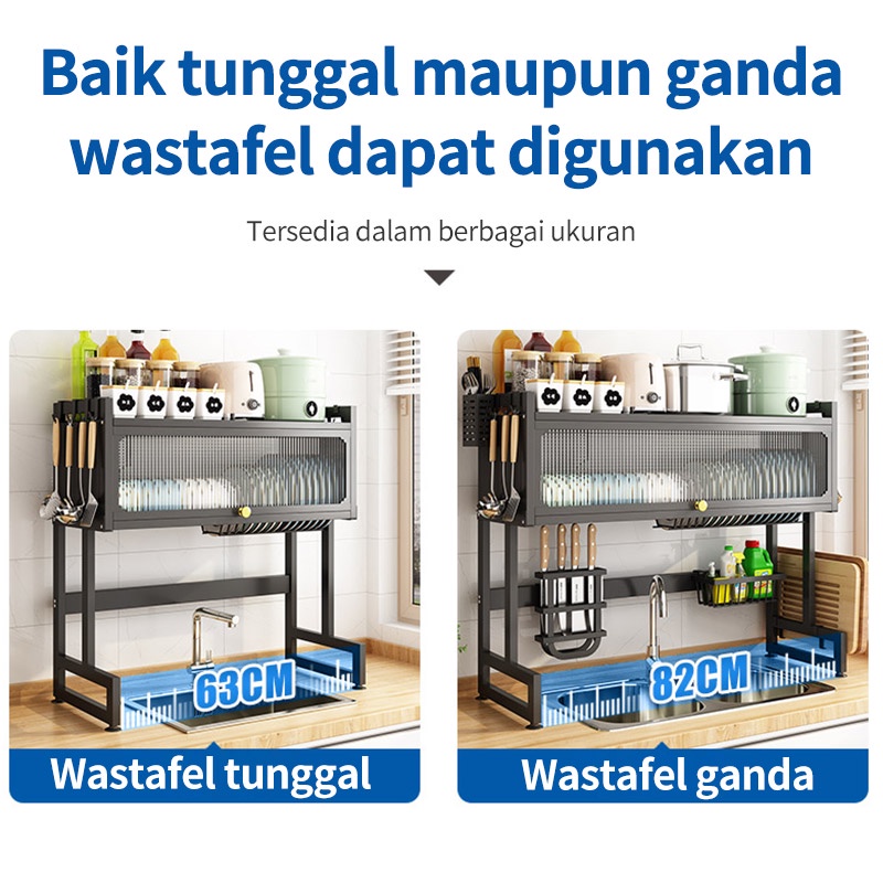 Rak Dapur Rak Wastafel Pintu Kabinet Rak Piring Rak Pinggan Mangkuk Rak Sinki