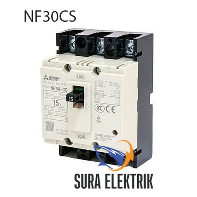 NFB MCCB Breaker NF30CS 10A / 15A / 20A / 30A Mitsubishi Ori
