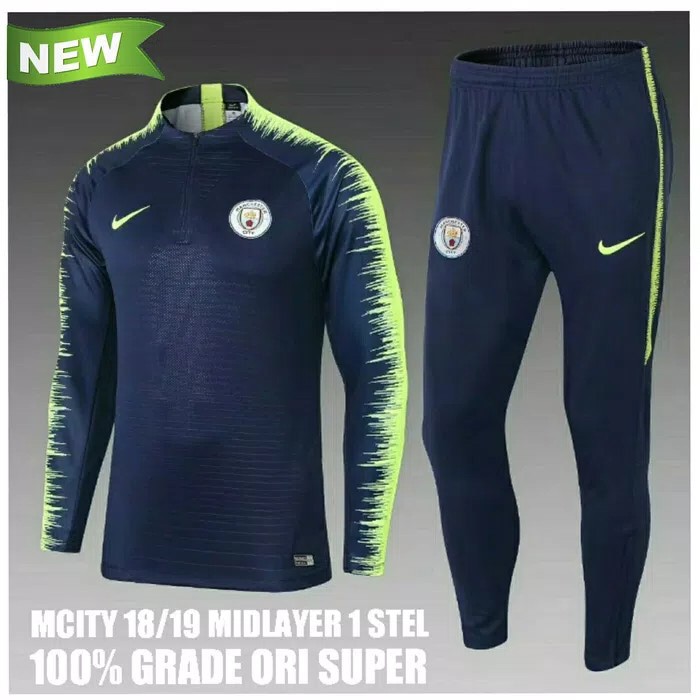HARGA KHUSUS MIDLAYER TRACKSUIT MANCHESTER CITY 2018-2019 GRADE ORI