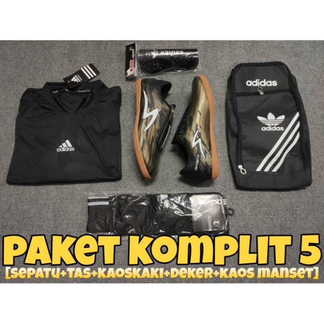  Paket Komplit 5 Sepatu Futsal Sol Karet  Manset 