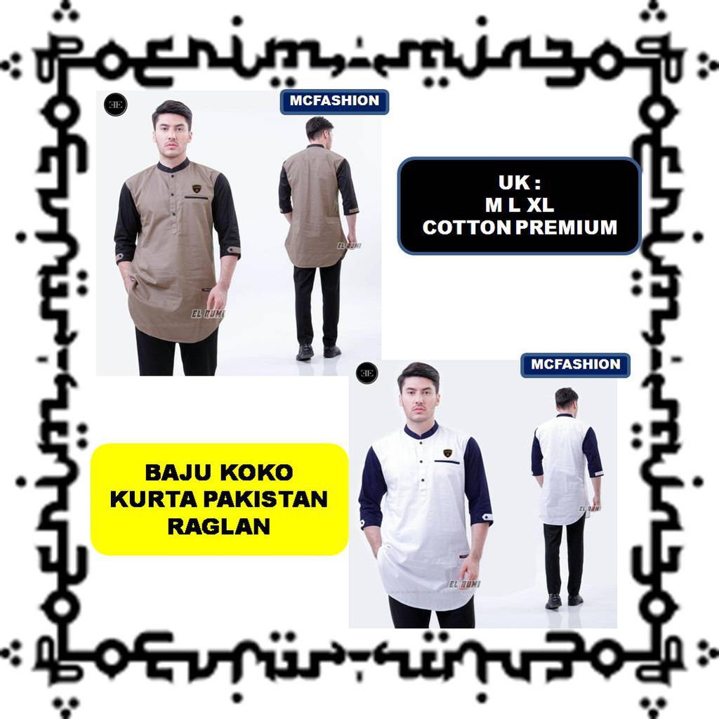 BAJU KOKO KURTA PAKISTAN RAGLAN-BAJU MUSLIM PRIA