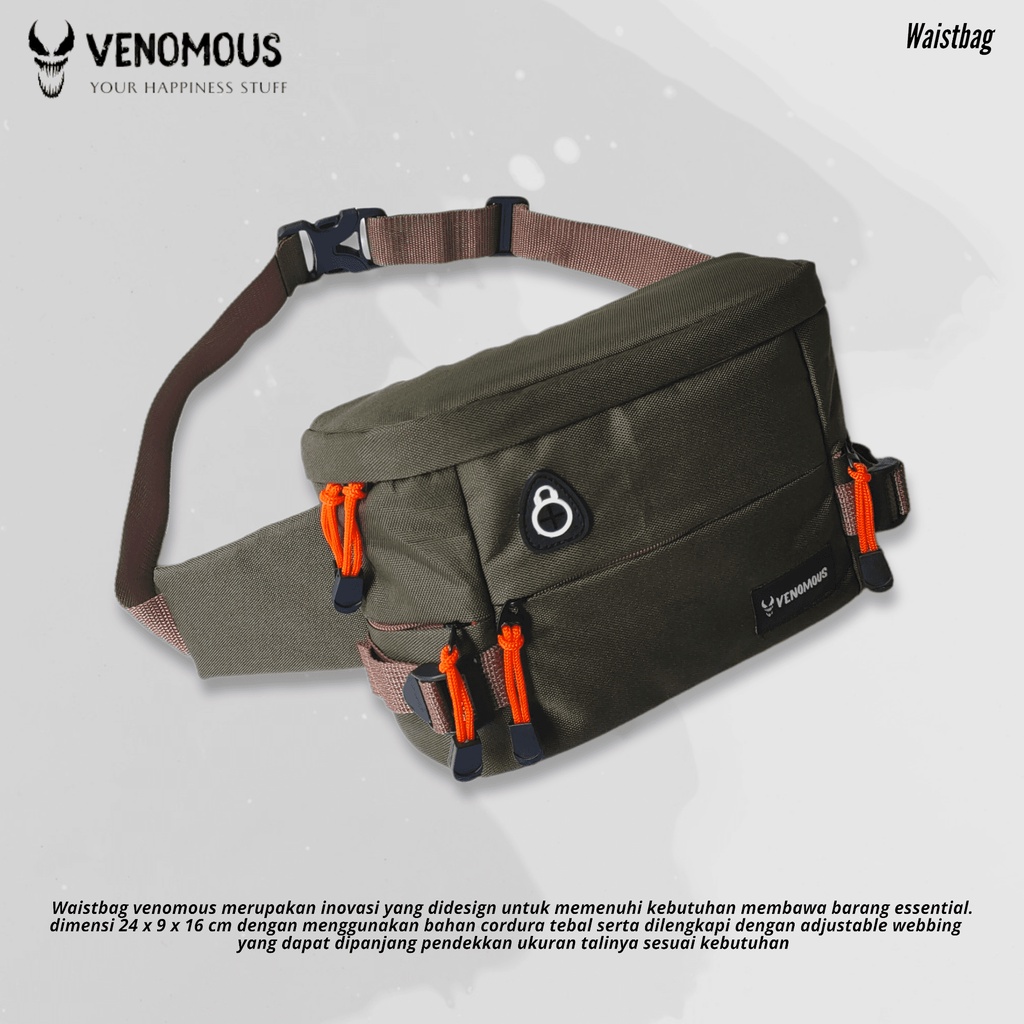 Tas Selempang Bahu Dan Pinggang Import Waistbag Amstar Venom Waterproof Sporty Model Trendi